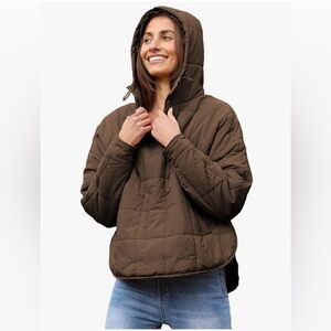 Warm puffer pull-over jacket